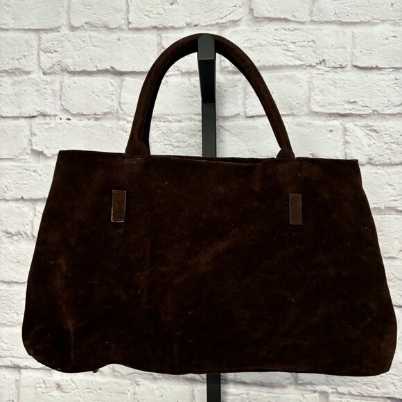 Chic Brown Suede Handbag - Picture 1 of 6